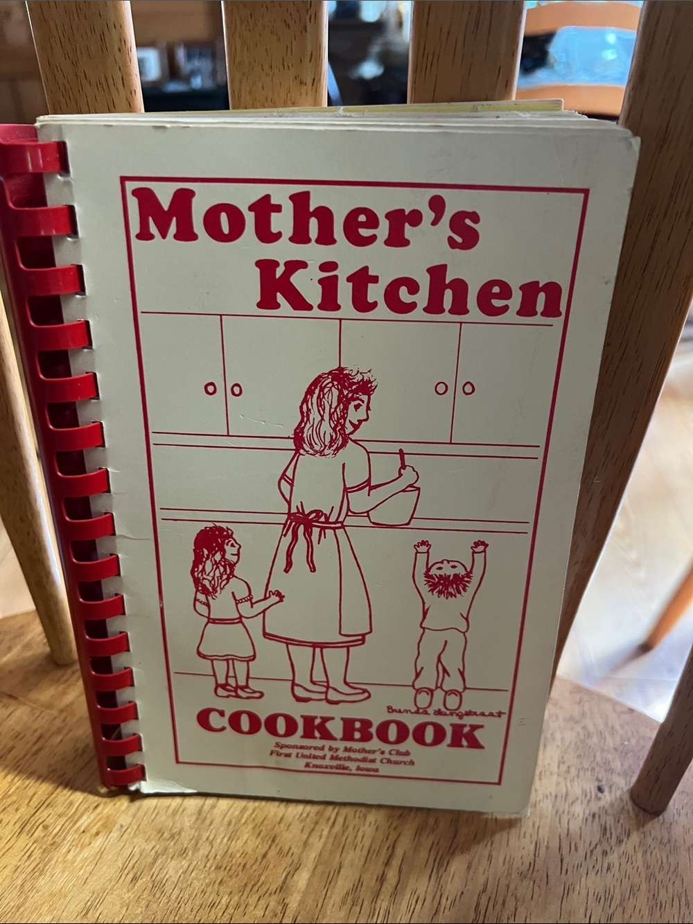 Vintage Church Mothers Kitchen Red & White Cookbook - Classic Home Recipes